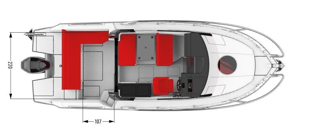 Parker 790 Explorer stock, plan de pont