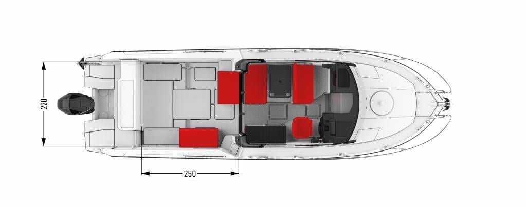 Parker 920 MAX, plan des amenagements de pont