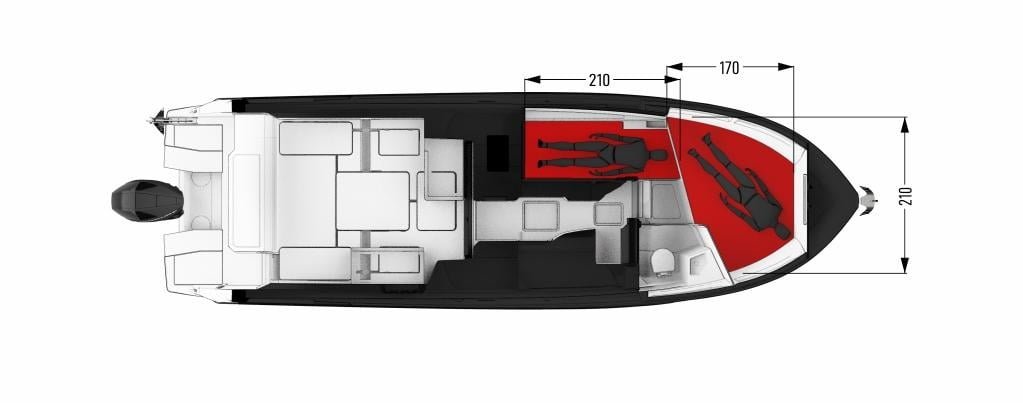 Parker 920 MAX 2025, plan de pont vu de dessus