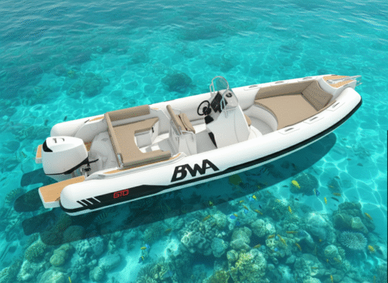Découvrez le BWA SPORT GTO 238 : semi-rigide polyvalent, spacieux et puissant. Confort italien et performance, disponible sur Boatcible.com.