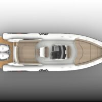 BWA GTO 358 plan d'aménagement vue de dessus — render technique cockpit et pont