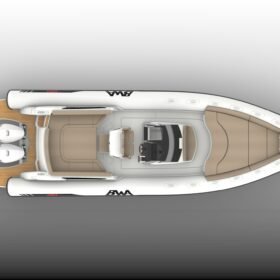 BWA GTO 358 plan d'aménagement vue de dessus — render technique cockpit et pont