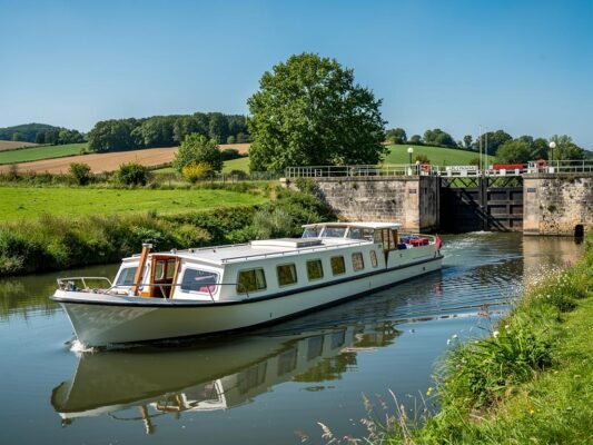 canal de bourgogne en peniche navigation et ecluses pour les vacances