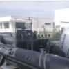Tarpon AD 55 semi-rigide gris vue latérale avec moteur Honda BF80 — profil