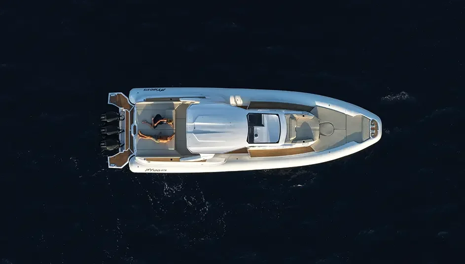 Semi-rigide PY Yacht PY120 GTS neuf vue aerienne