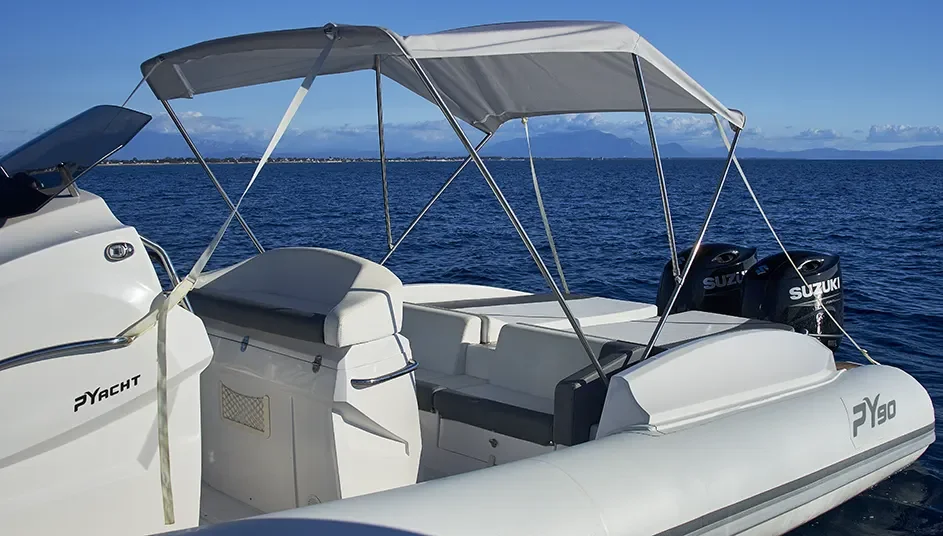 Semi-rigide PY Yacht PY90 neuf bimini cockpit